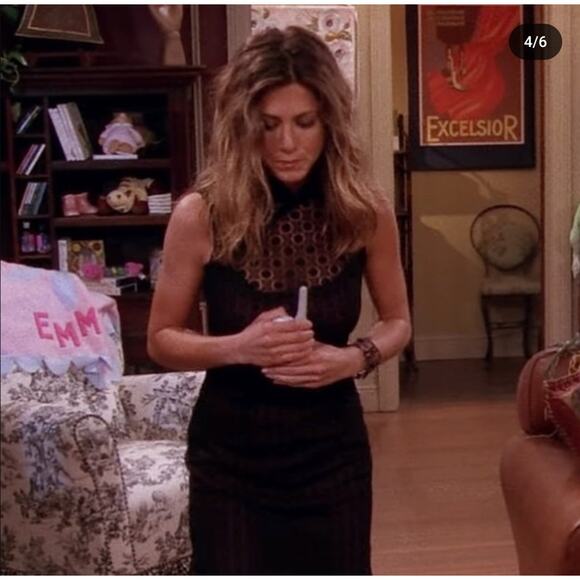 ASO FRIENDS GUESS Bodycon Y2k Black Dress whimsy GothIc witch SM - Picture 11 of 11